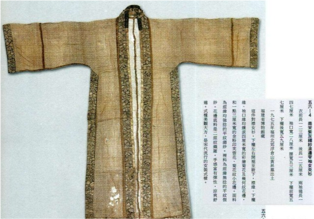 福州黄晟墓出土的滚边窄袖女夹衫