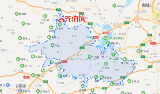 从地图上看,平坝区隶属于安顺市,位于安顺和贵阳之间.