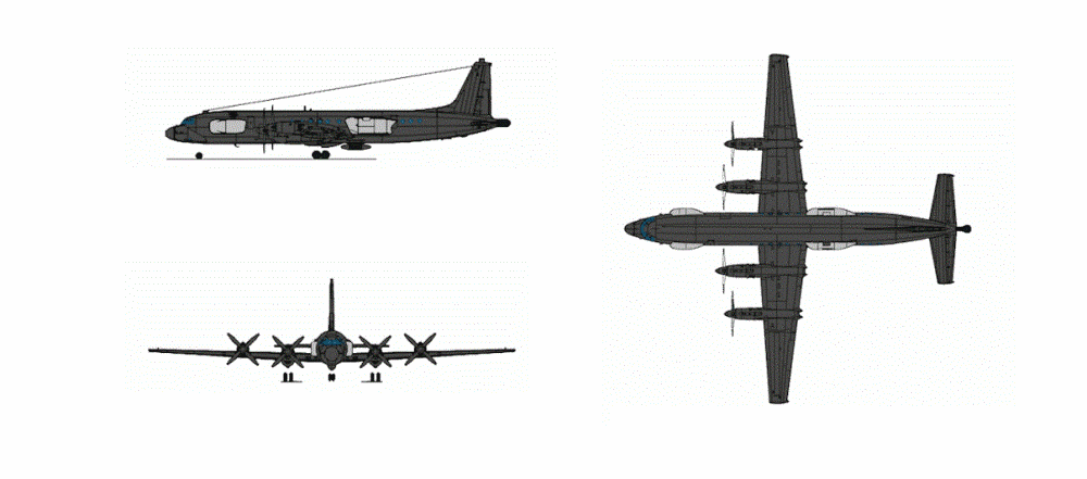 伊尔-22pp电子战飞机三视图