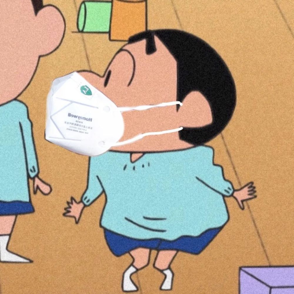 头像|戴口罩的蜡笔小新 可爱甜酷的简笔画头像 可爱卡通小猫