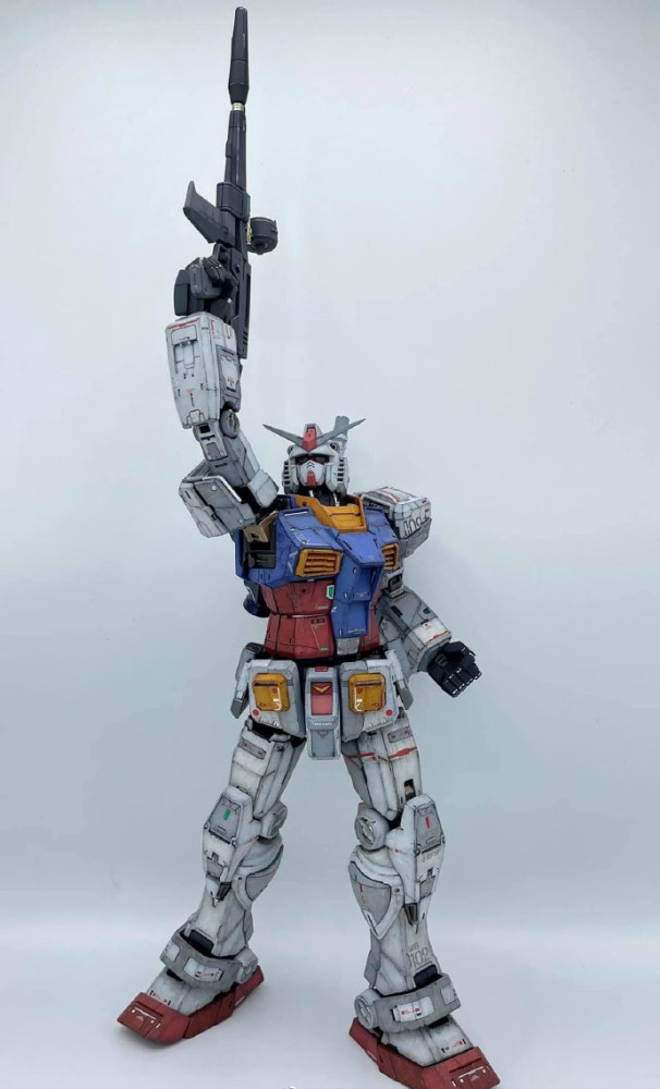 模玩控:旧化涂装pg比例rx-78-2高达模型