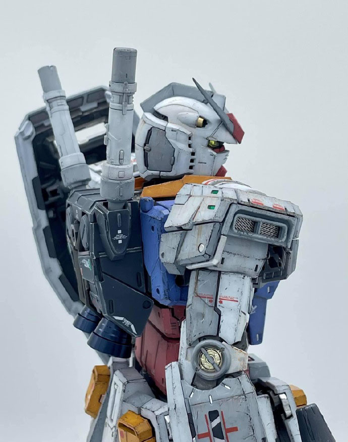 模玩控:旧化涂装pg比例rx-78-2高达模型