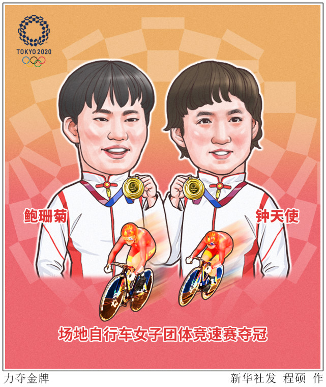新华社图表,北京,2021年8月3日 漫画:力夺金牌 8月2日,在东京奥运会