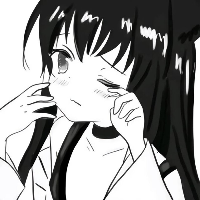 黑白日漫女生头像
