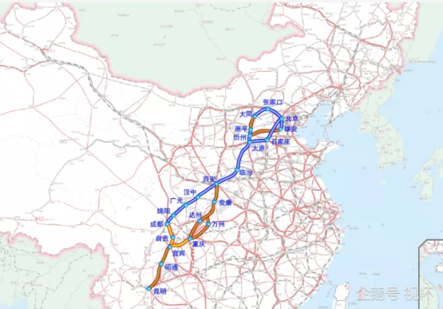 京昆高铁通道5年后或全线贯通目前3段在建仍有5段未完全开工