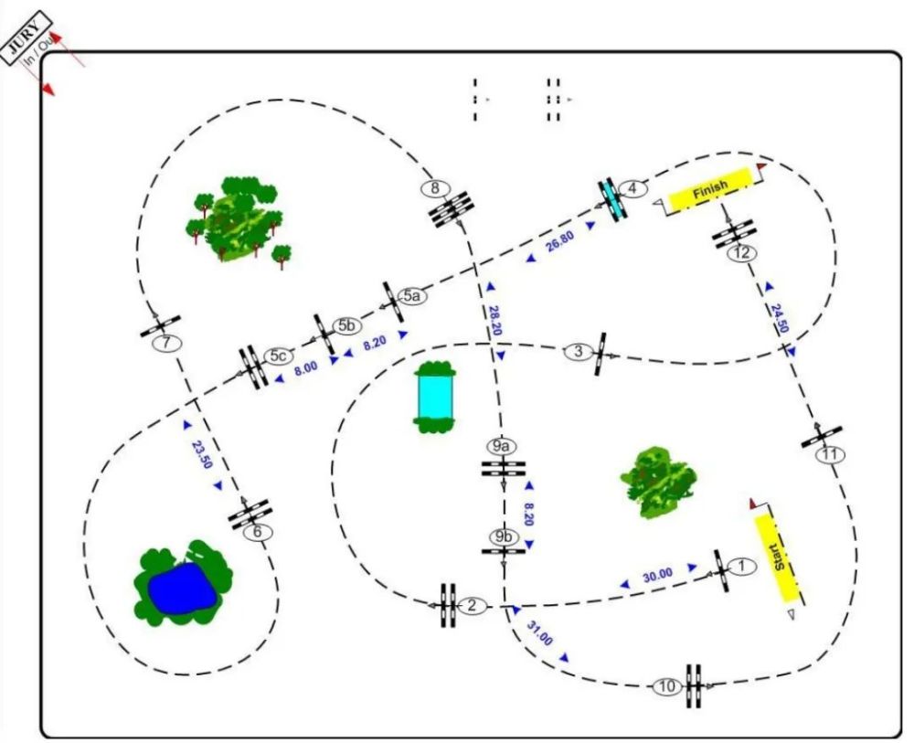 本次奥运马术场地障碍赛路线设计图,是路线设计师们心血的结晶.