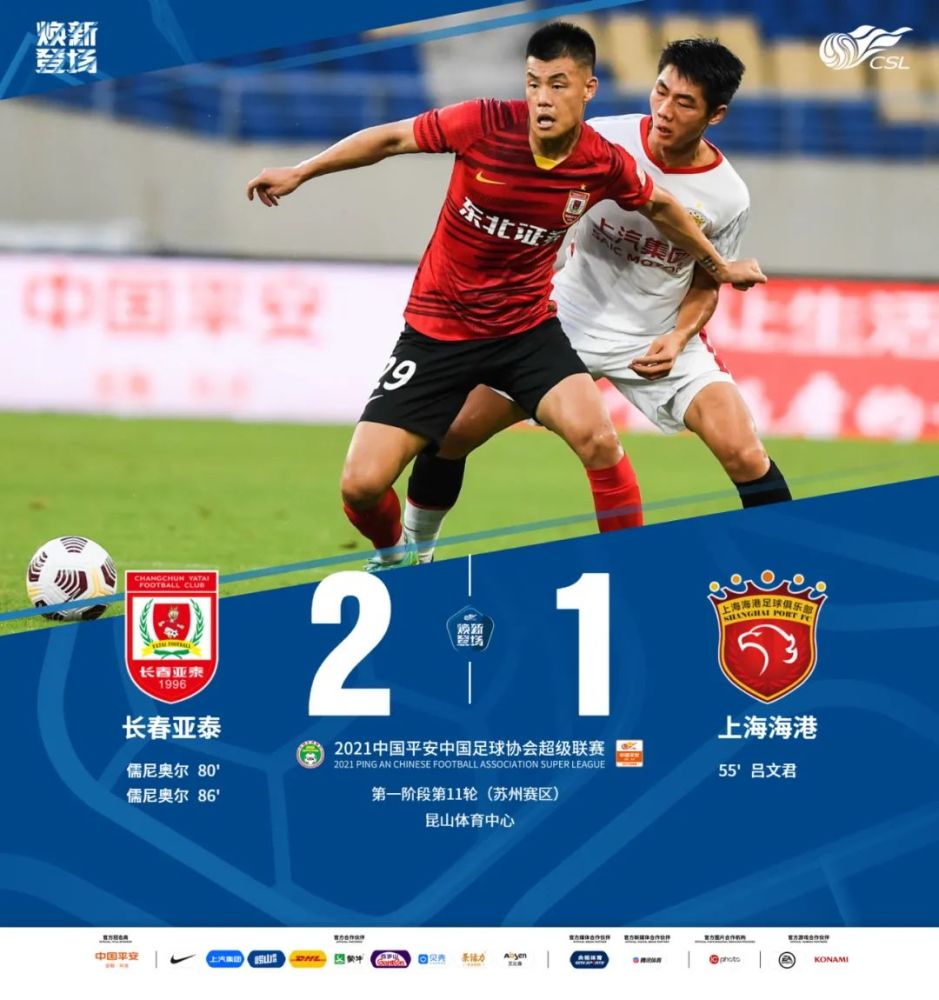 超战报|长春亚泰2-1上海海港 北京国安2-1武汉队