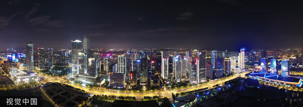 南京:河西cbd灯光璀璨夜景迷人