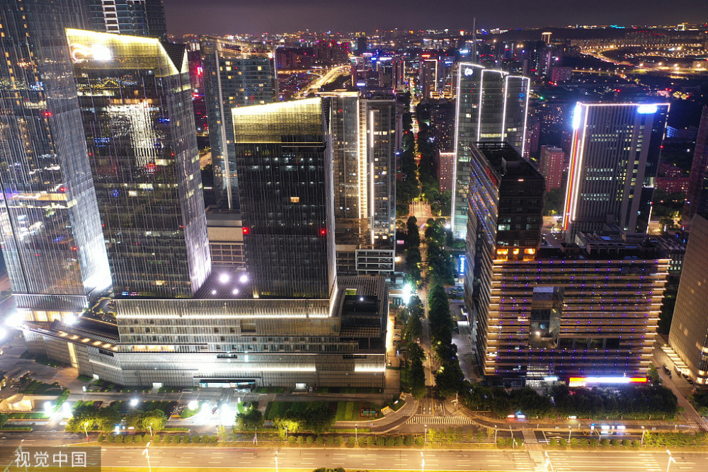 南京:河西cbd灯光璀璨夜景迷人