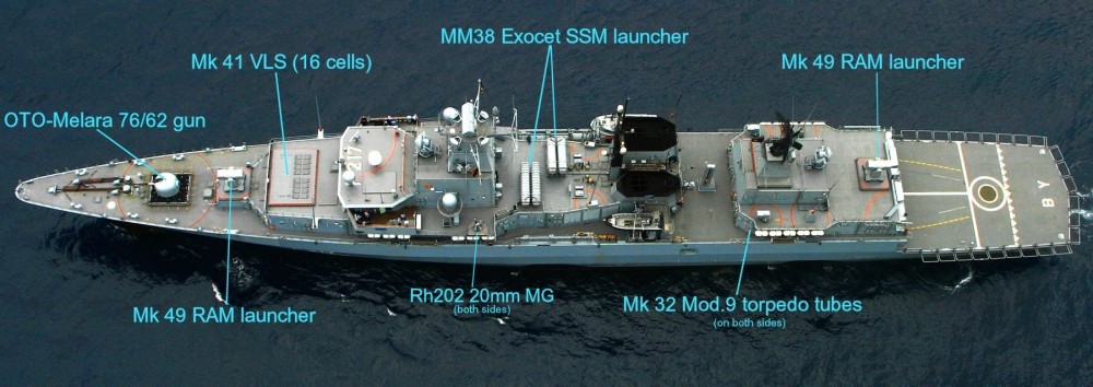 虽然吨位不小,但f123型护卫舰不太重视火力.