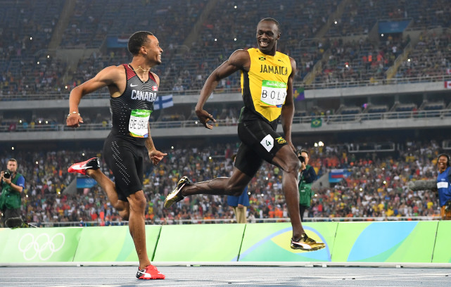 2016年里约奥运会200米半决赛 博尔特"回头望月"德格拉塞