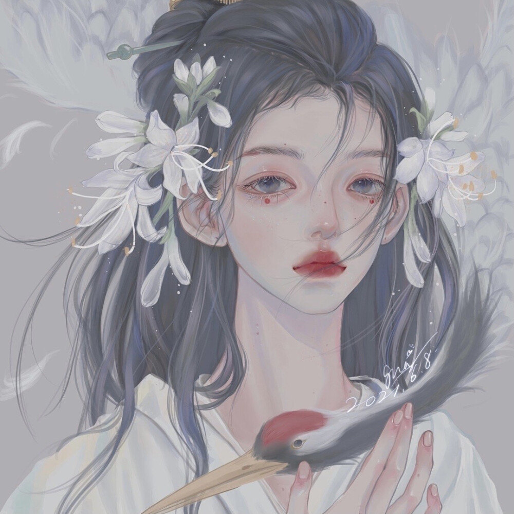 凄美的动漫插画女头