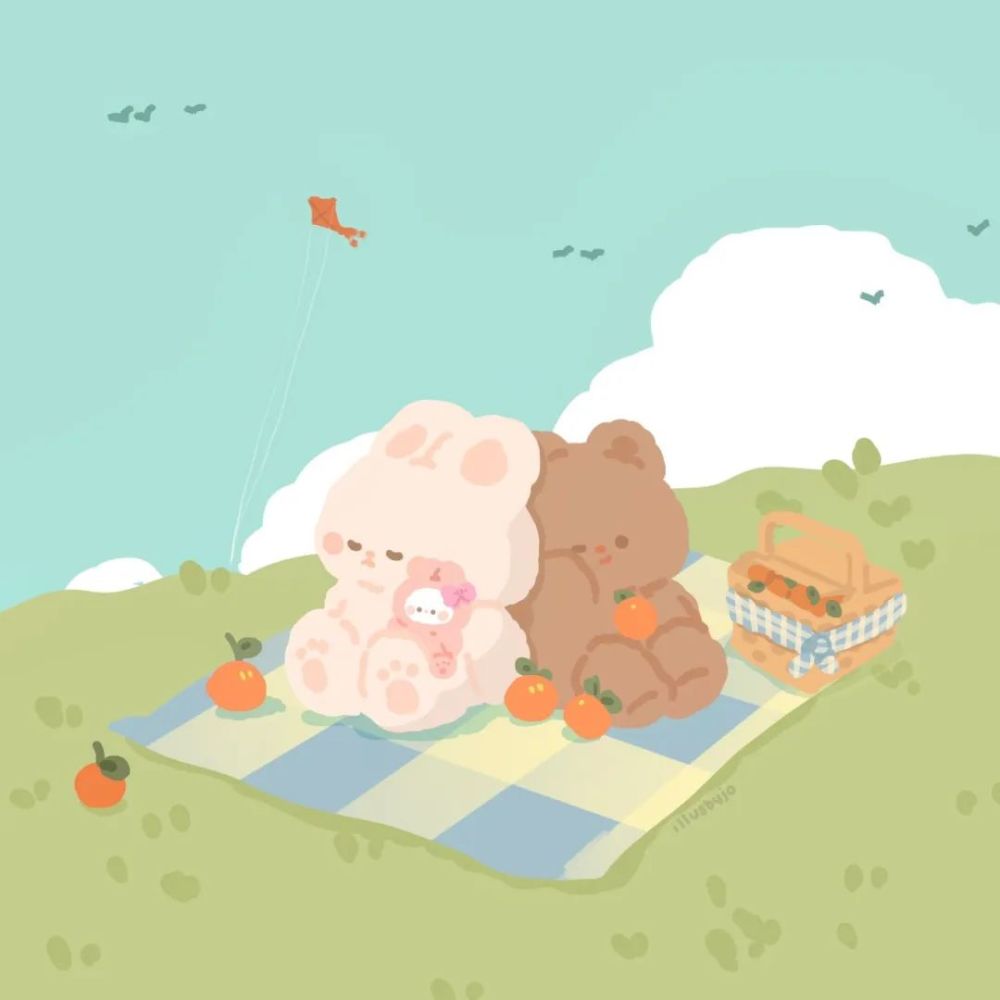 【插画壁纸】这只奶油小兔子,在ins上萌翻了10w人!每一张都好可爱!