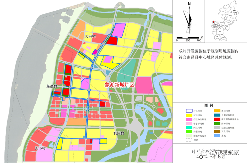 含象湖新城,象湖滨江,莲塘和银三角等七个片区!