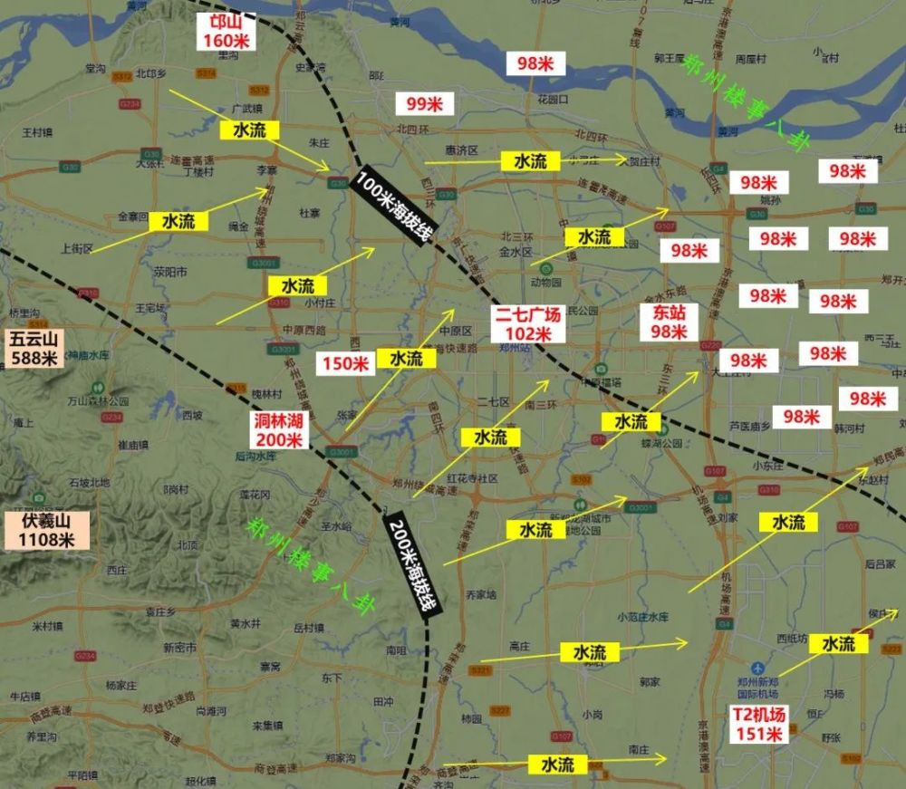 暴雨后,郑州人请注意1张海拔图和3点地产趋势