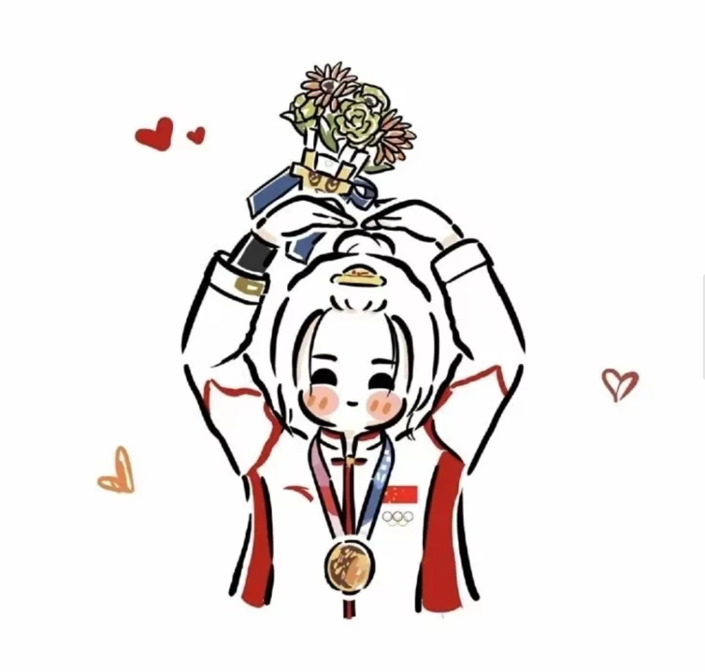 奥运主题动漫情侣头像