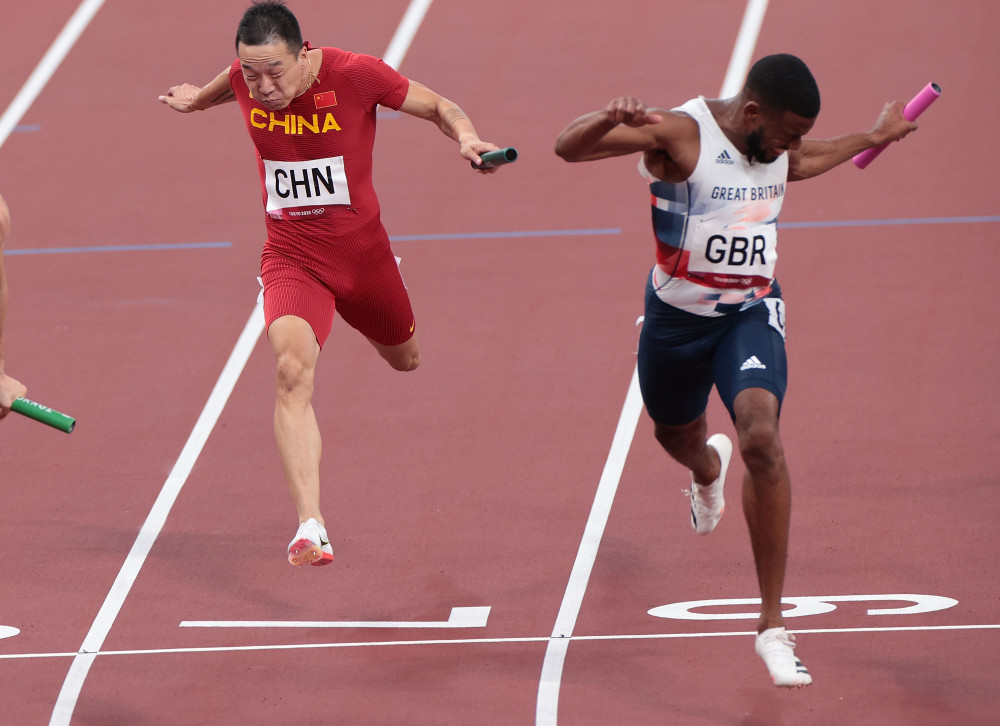 (东京奥运会)田径——男子4x100米接力决赛:中国队获得第四名(6)