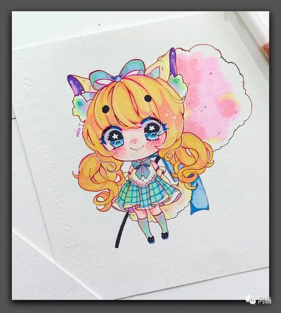 马克笔画q版小美女,老夫的少女心呐