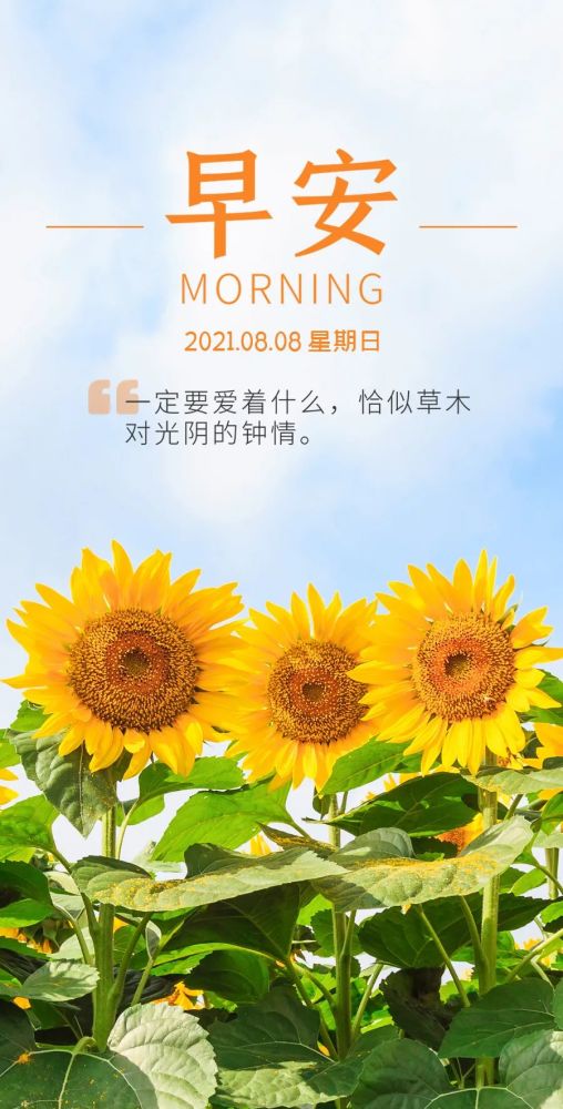 8月8日早安心语正能量很棒句子 清早早上好图片正能量