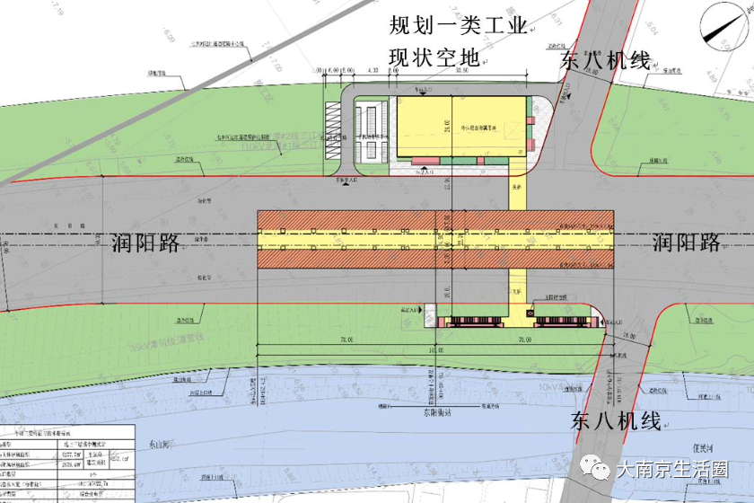 (3)东阳街站栖霞站位于东西向齐民东路北侧,主要设置在宁镇公路与齐民