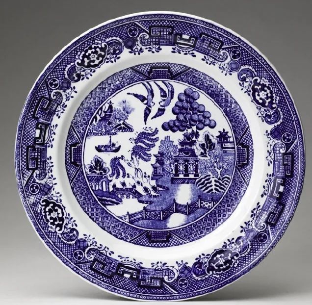 minton,1765-1836)在十八世纪八十年代根据中国外销瓷纹饰设计的,其