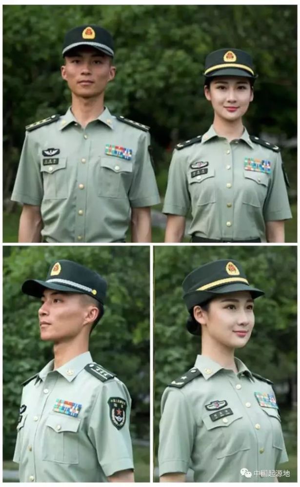 夏常服帽区分军种和将官,校尉官,士兵等制式,男式为长檐帽,女式为卷檐