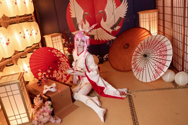 神社巫女,崩坏3八重樱cos!