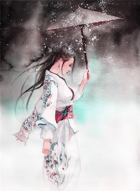 撑伞古风女子,配上这些雨声诗词,这恐怕就是人们喜欢
