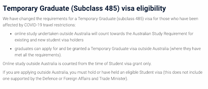境外上网课也能申请工作签 澳洲移民局 学生签证没到期的前提下