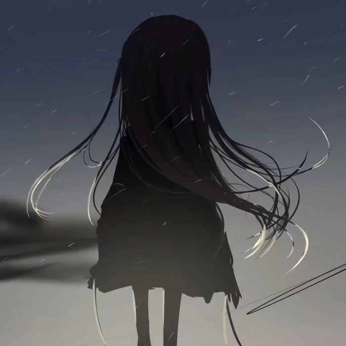 风格女头|一个人淋雨