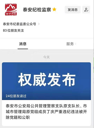 严重违纪违法丁庆开除党籍和公职