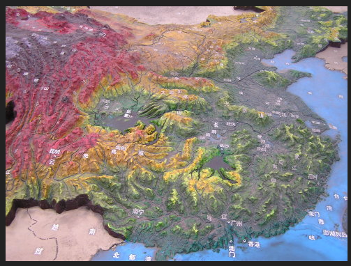 中国3d地形图我们再将第三类古城没落的原因做一个简单分析:第一种