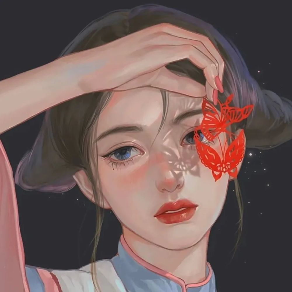 热门头像|唯美女生手绘头像,插画头像