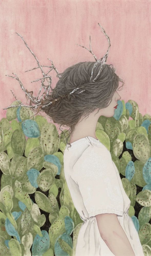 她用画笔诉说青春,人物画柔和典雅
