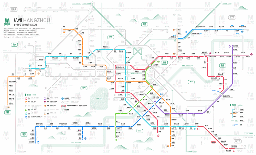 杭州地铁第四期建设规划线路图(7月版)