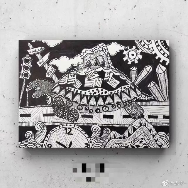 多种经典"装饰画"技法,孩子不会构图,不会配色,线条画
