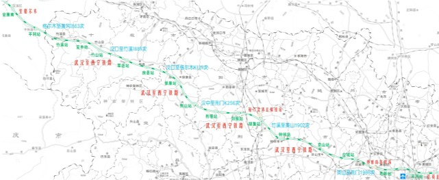 武汉至西宁铁路(英山至竹溪段)规划图