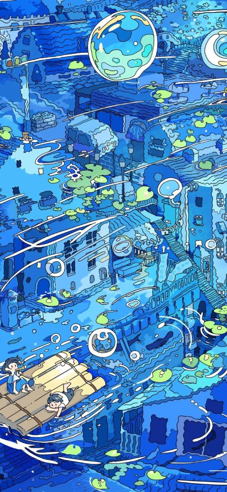 蓝色系壁纸|插画壁纸