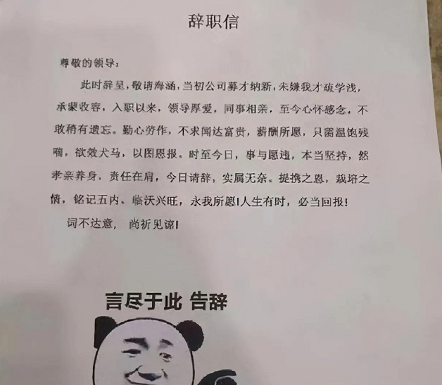 00后毕业生的花式辞职信走红网络,理由过于硬核,老板敢怒不敢言