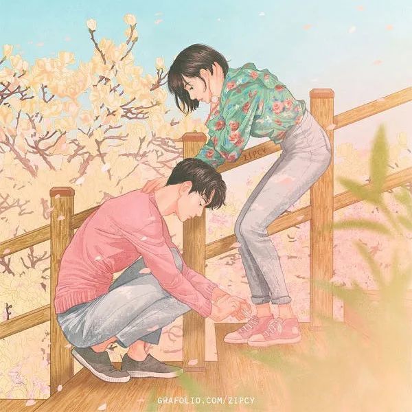 美女画师虐哭70万网友,笔下情侣插画让人脸红,谈个恋爱这么刺激