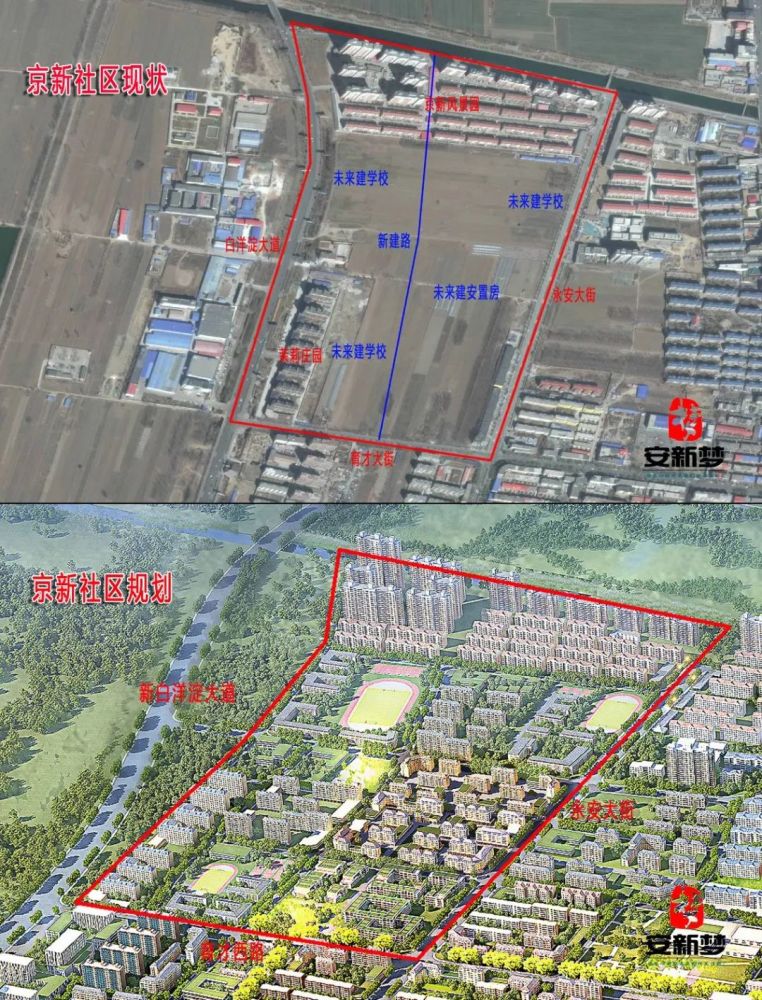 安新组团之《京新社区》未来怎么建,新建三所学校和多栋住宅楼!