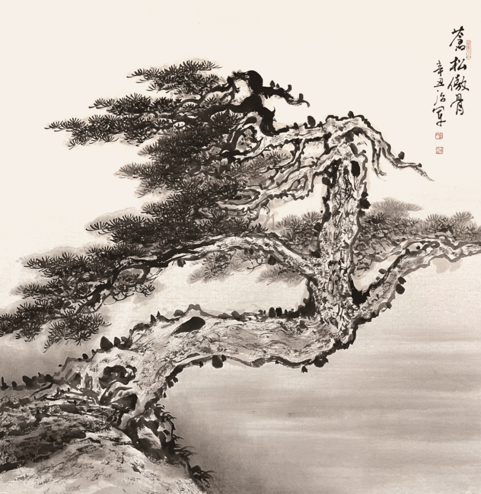 赏童治军画松:苍松有傲骨 松风览古今