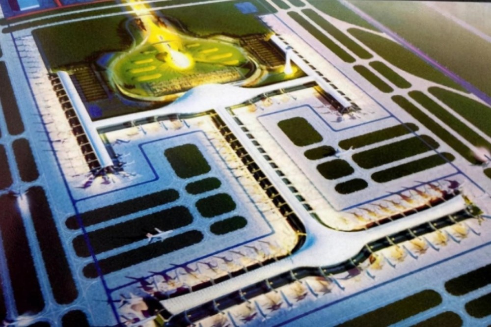 图为大连金州湾国际机场概念图