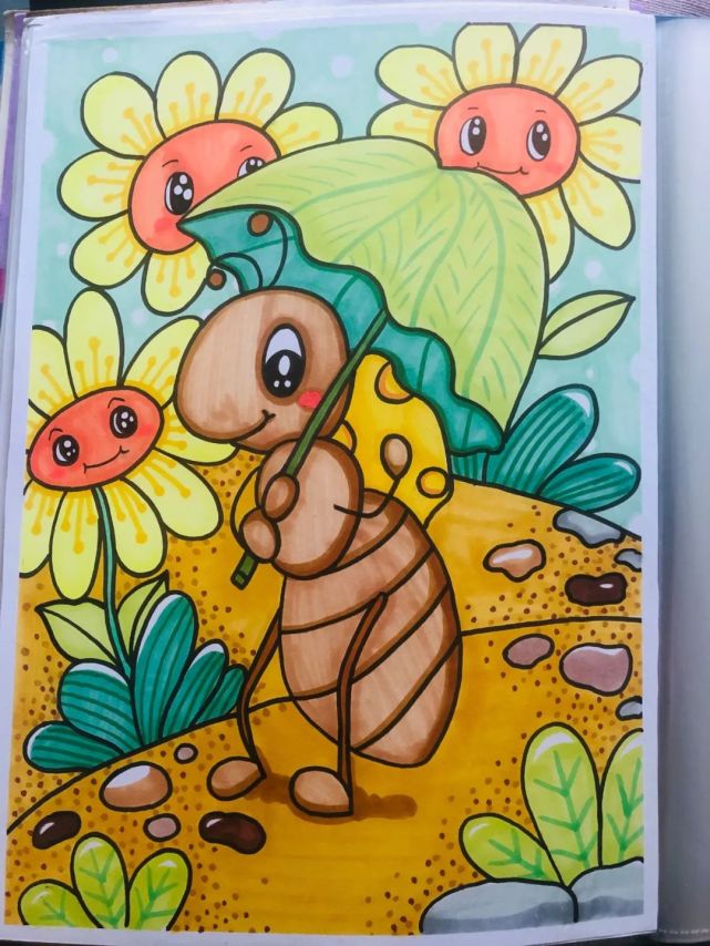 多种创意儿童画,线描,平涂,装饰,马克笔……每一张创意十足,画风美到