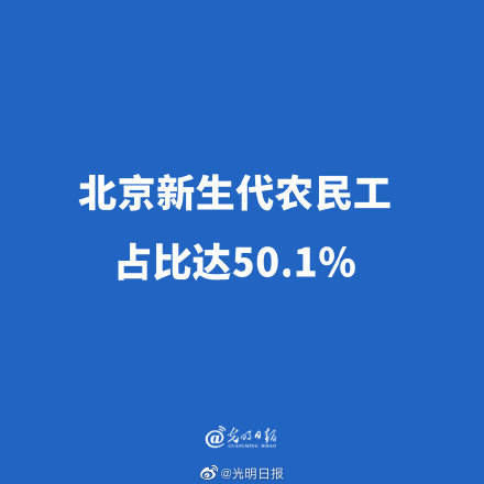 北京新生代农民工占比达50.1%