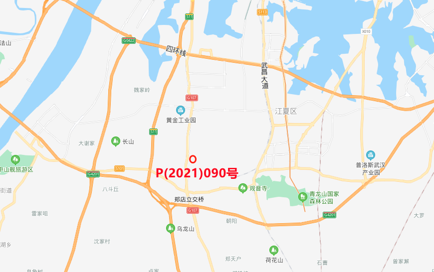 p(2021)090号地块位于江夏区郑店街综合村,土地面积66858.