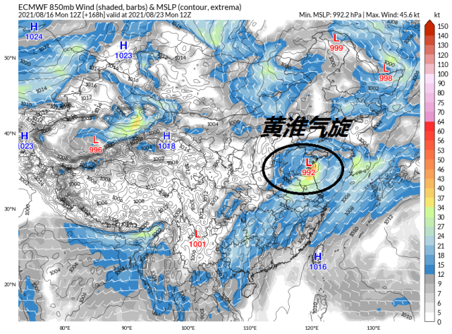 由于季风水汽输送极为旺盛,黄淮气旋大量吸收水汽后倒下的暴雨也可能