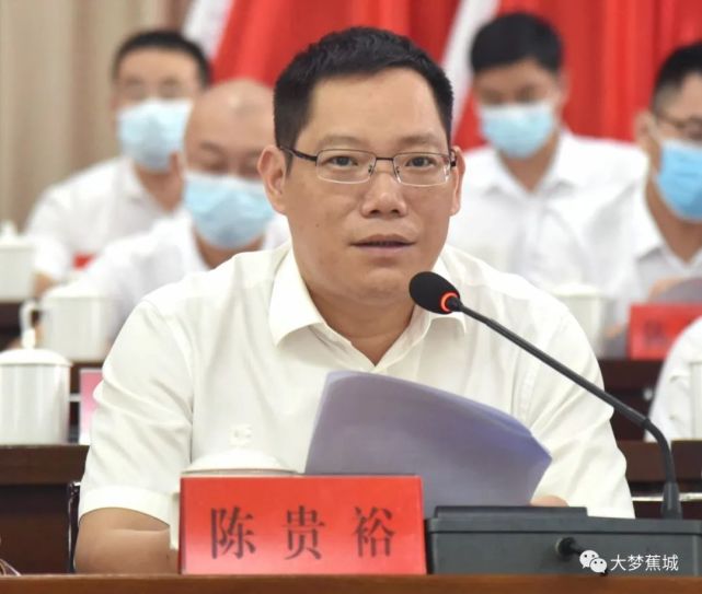 区委副书记,代区长陈贵裕主持会议 会上,区委副书记叶浩文宣读《关于