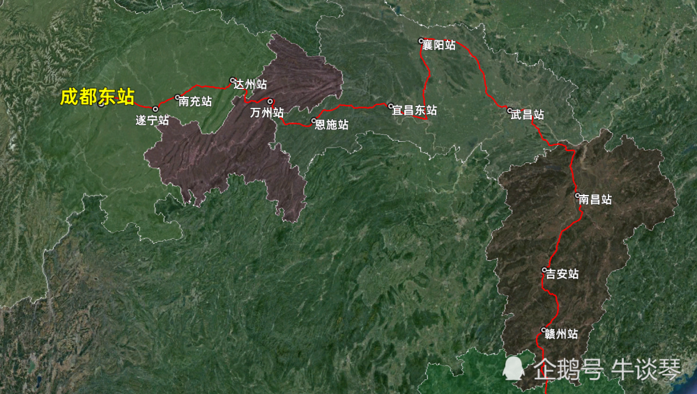 z332次列车运行线路图深圳东开往成都东全程2737公里