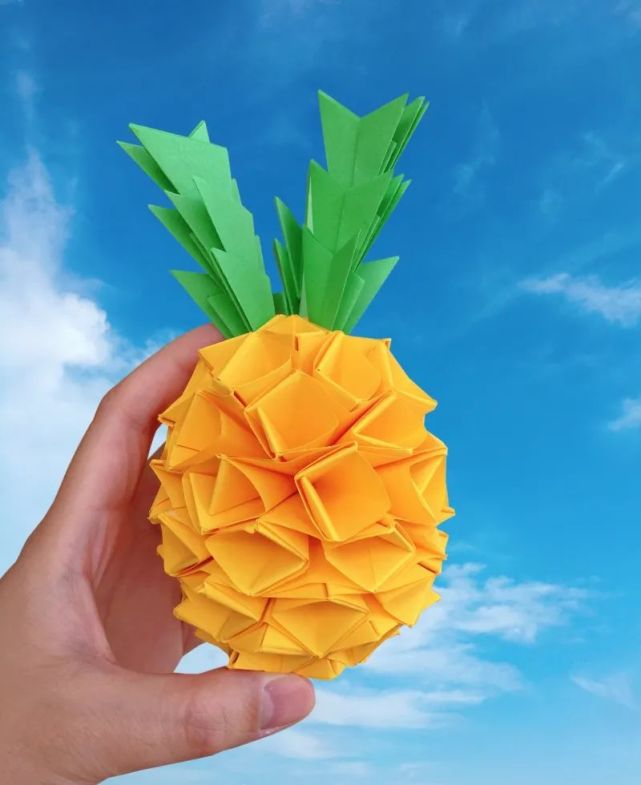 只需学会一步,就能折出超惊艳的立体菠萝!
